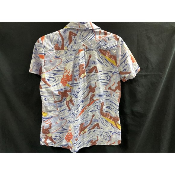 Western Aloha Women’s Hawaiian Cowboy Shirt SS Pullover Small Wahine Surfer - Picture 5 of 6